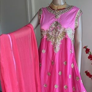 Indian Pakistani brand new beautiful georgette candy long gown dress set